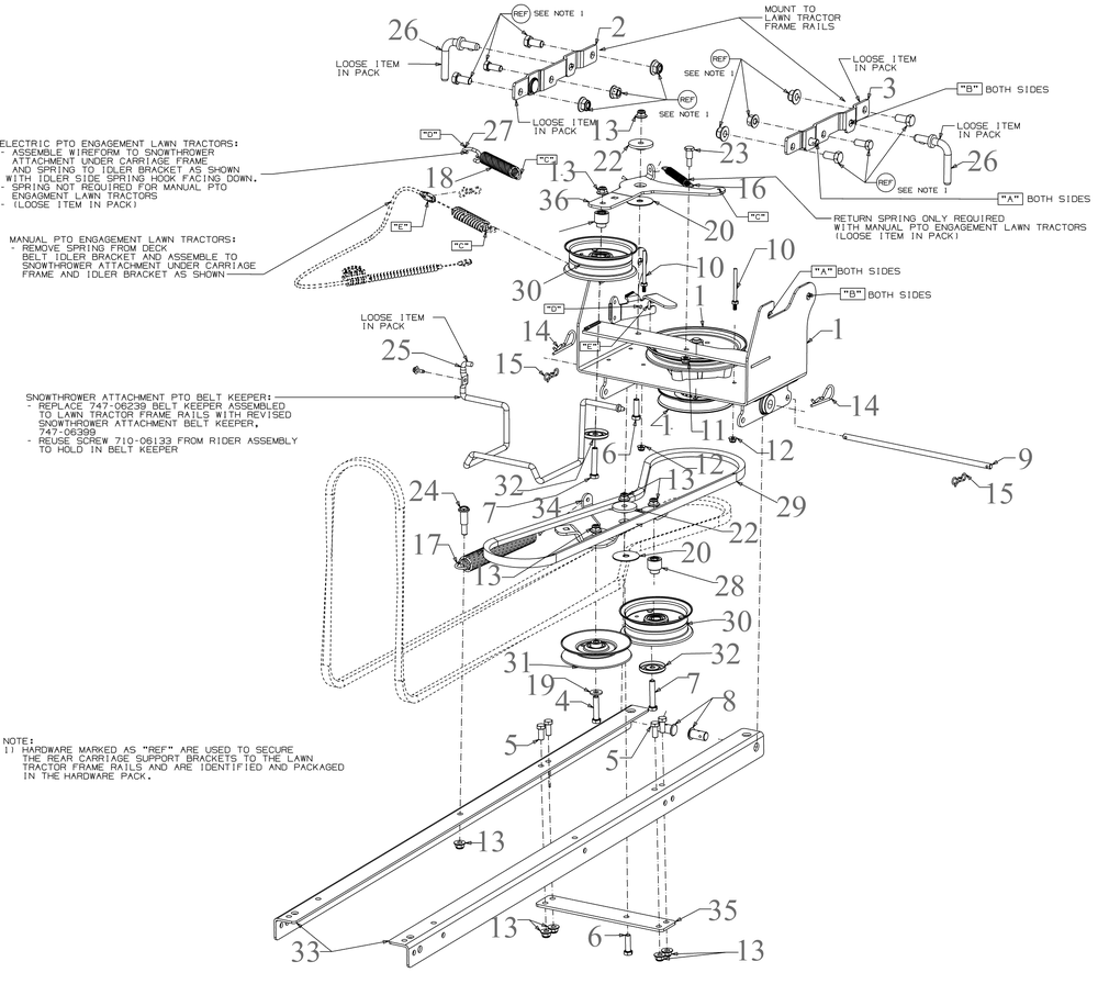 Drive Diagram and Parts List for 19A40024OEM (42Inch-3x)(2016 -2022) Cub Cadet Snow Blower